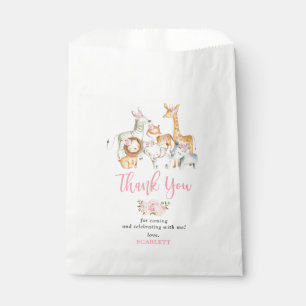 Bolsa De Papel Bonito Rubor Floral Safari Jungla Baby Shower