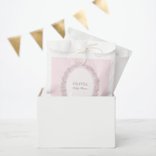Bolsa De Papel Bonjour Bebe French Patisserie Baby Shower Pink
