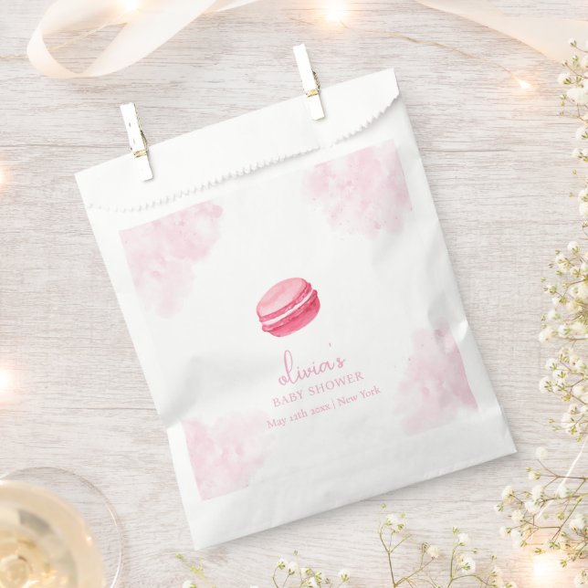 Bolsa De Papel Bonjour Bébé Macaron Baby Shower (Cortado)