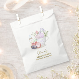 Bolsa De Papel Bonjour Floral Macarons Milk Tea Baby Shower
