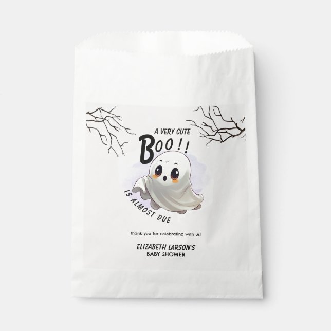 Bolsa De Papel Boo Baby Shower Halloween tema Fiesta Cute (Anverso)