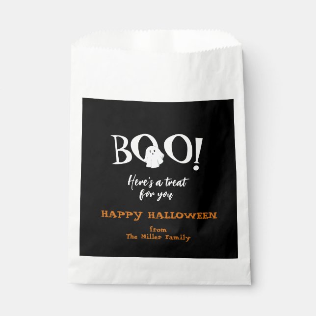 Bolsa De Papel BOO Cute Fantasma Halloween tratar las bolsas de F (Anverso)