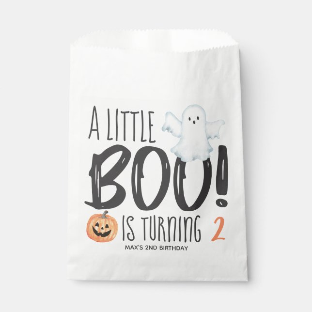 Bolsa De Papel Boo Ghost Jack O'Lantern Halloween Cumpleaños (Anverso)