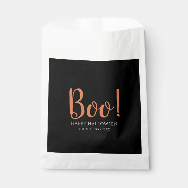 Bolsa De Papel Boo Halloween moderno (Anverso)