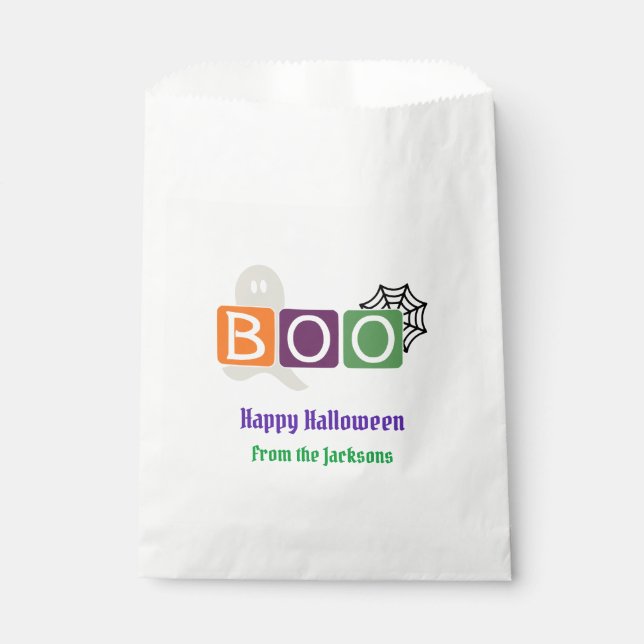 Bolsa De Papel BOO Halloween Sayings Goodie Bag (Anverso)