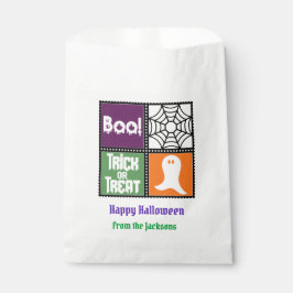Bolsa De Papel BOO. Truco o trato de Halloween Sayings Goodie Bag