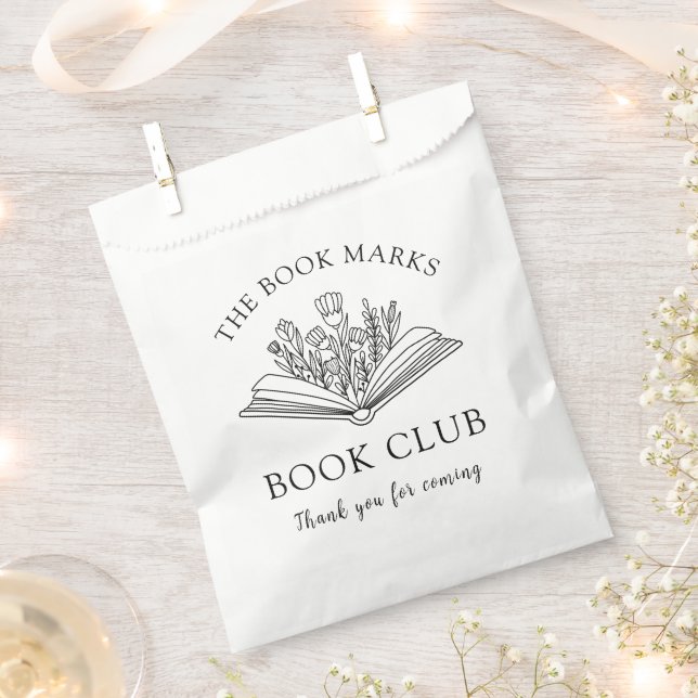 Bolsa De Papel Book Club Name Personalized Thank You (Cortado)