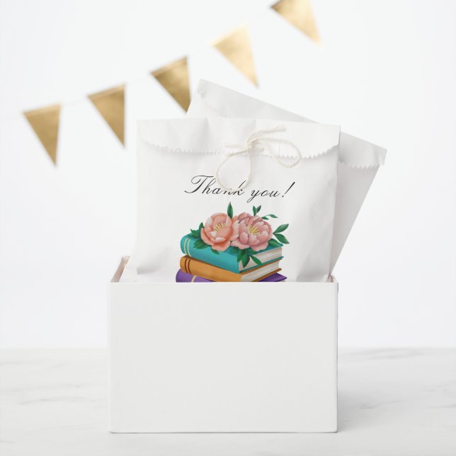 Bolsa De Papel Books Floral Bridal Shower Thank you (Fiesta)