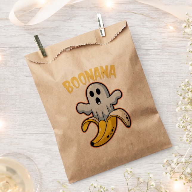 Bolsa De Papel Boonana Cute Ghost Banana Halloween (Cortado)