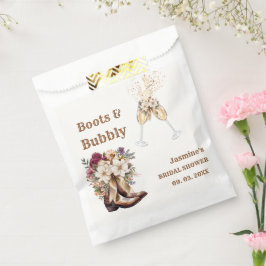 Bolsa De Papel Boots & Bubbly Boho Western Bridal Ducha Fiesta