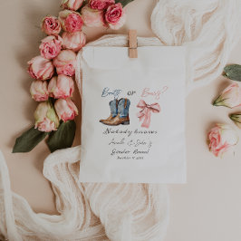 Bolsa De Papel Boots o arcos Fiesta de revelación de género rosa 