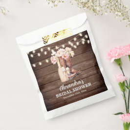 Bolsa De Papel Boots Rustic Cowgirl BRIDAL SHOWER Gracias