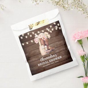 Bolsa De Papel Boots Rustic Cowgirl BRIDAL SHOWER Gracias