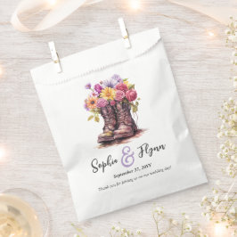 Bolsa De Papel Boots rústicos acuarela Floral Boots Country Weddi