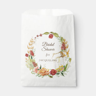 Bolsa De Papel Borgoña Caída Floral Calabaza Blanca Ducha De Novi