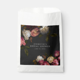 Bolsa De Papel Borgoña oscura y crema peonies ducha negra