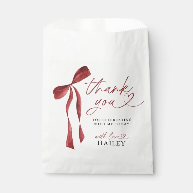 Bolsa De Papel Borgoña se está atando la ducha nupcial (Anverso)