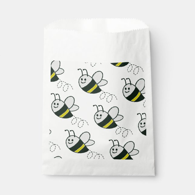 Bolsa De Papel Borroidery Print Cute Bee Baby Shower (Anverso)