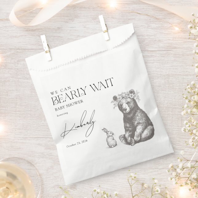 Bolsa De Papel Bosque antiguo que podemos esperar Baby Shower (Cortado)