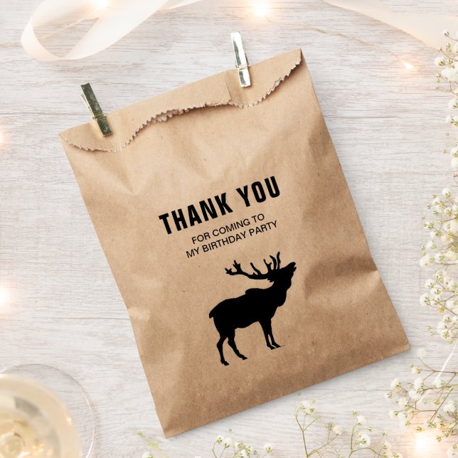 Bolsa De Papel Bosque de Ciervos Fiesta de Cumpleaños Gracias (Cortado)