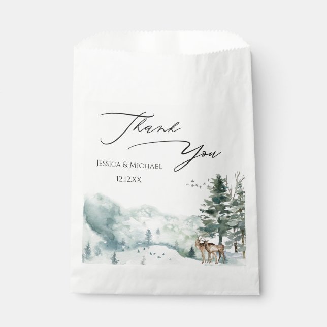 Bolsa De Papel Bosque de madera de color acuático (Anverso)