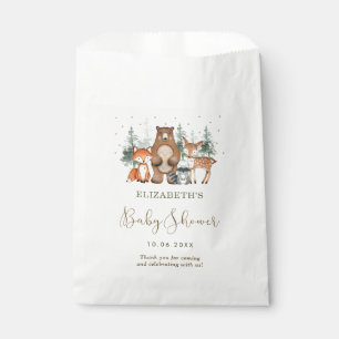 Bolsa De Papel Bosque de Woodland Forest Animal Green Baby Shower