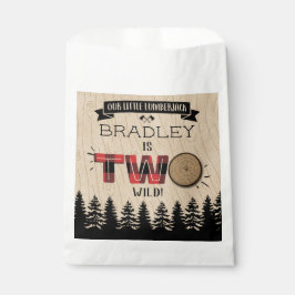 Bolsa De Papel Bosque rústico Plaid Lumberjack Boys 2º cumpleaños