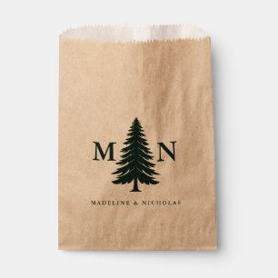Bolsa De Papel Bosque Verde del Monte Brumoso Boda del Pino