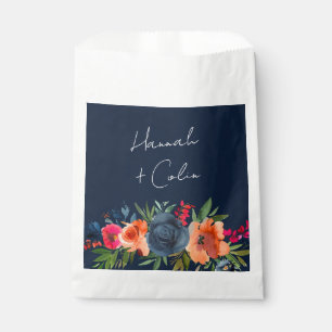 Bolsa De Papel Botánico Vibrante Azul Naranja Rojo