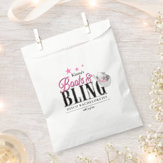 Bolsa De Papel Botas 'n Bling Disco Despedida de soltera ID925 (Cortado)