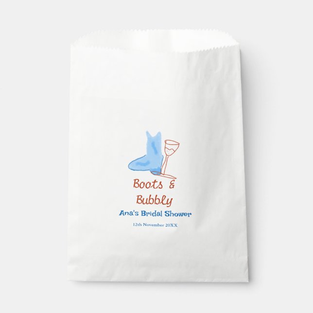 Bolsa De Papel Botas y botella de champán burbujeante despedida d (Anverso)