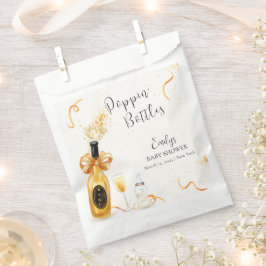 Bolsa De Papel Botellas Black Gold Poppin Champán Baby Shower