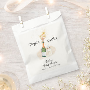 Bolsa De Papel Botellas de champán modernas para baby shower