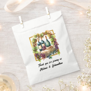 Bolsa De Papel Botellas de vino acuático uvas viñedos de vino