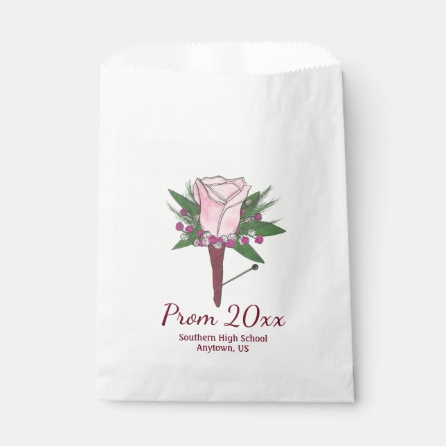 Bolsa De Papel Boutonniere Boda de la Flor de rosa rosa rosa rosa (Anverso)