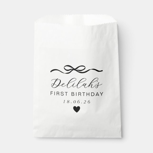 Bolsa De Papel Bow 1º cumpleaños (Anverso)