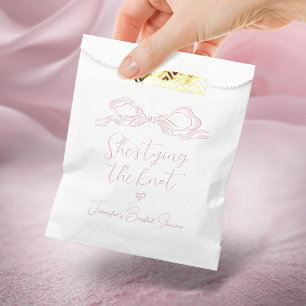 Bolsa De Papel Bow rosa: está atando la ducha nupcial