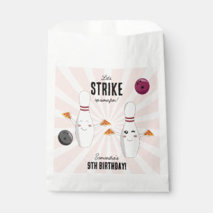 Bolsa De Papel Bowling Pizza Strike Algunos Divertidos Niños Cump