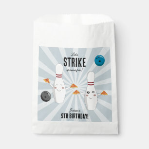 Bolsa De Papel Bowling Pizza Strike Algunos Divertidos Niños Cump