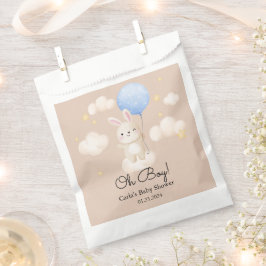 Bolsa De Papel Boy Blue Balloon Cute Bunny Baby Shower