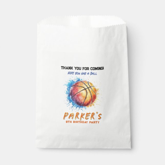 Bolsa De Papel Boys Basketball Birthday Favor Bag (Anverso)