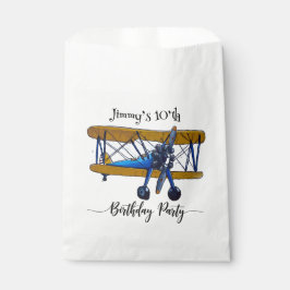 Bolsa De Papel Boys birthday party with blue and yellow biplane