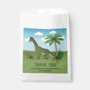 Bolsa De Papel Brachiosaurus Dinosaur Tropical Birthday Gracias