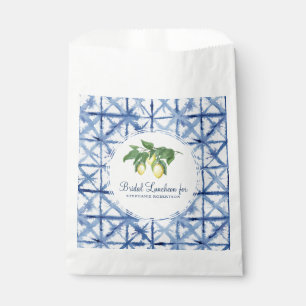 Bolsa De Papel Bridal Luncheon Watercolor Lemon w Shibori Pattern