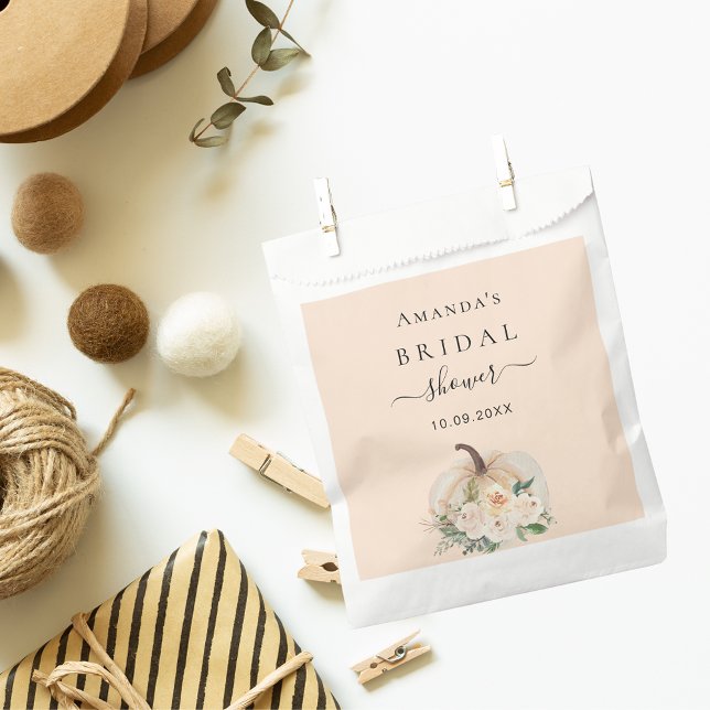 Bolsa De Papel Bridal Shower calabaza crema flor (Subido por el creador)
