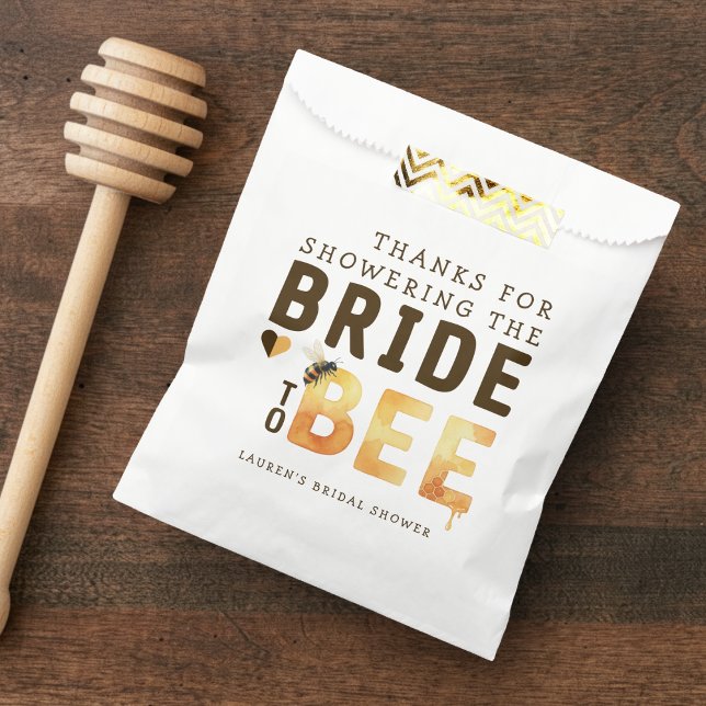 Bolsa De Papel Bride to Bee Bumblebee Thank You Bridal Shower (Subido por el creador)
