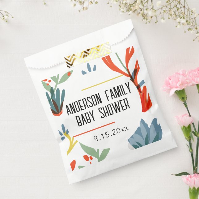 Bolsa De Papel Bright Botanicals Baby Shower (Sellado)