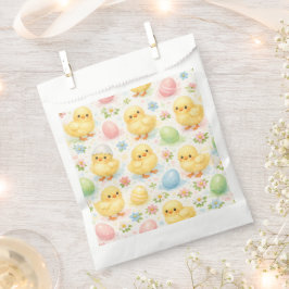 Bolsa De Papel Bright Watercolor Chick Easter Egg Hunt Favor Bag