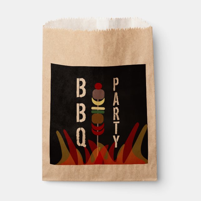 Bolsa De Papel Brochetas de carne BBQ Fiesta  (Anverso)