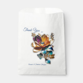 Bolsa De Papel Bronce abstracto de estilo barroco dorado-azul